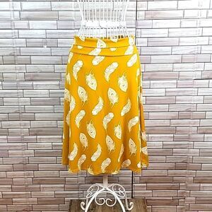 LulaRoe leaf print midi skirt Size S